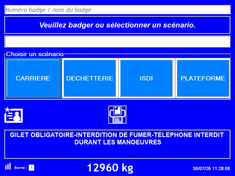 Logiciel de pesée sur borne autonome