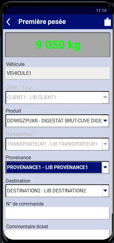 Application de pesée smartphone
