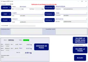 Logiciel de pesée pour pont bascule