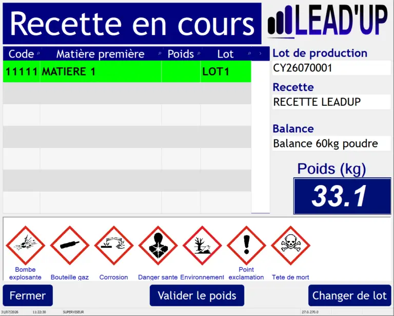 Logiciel de recettage