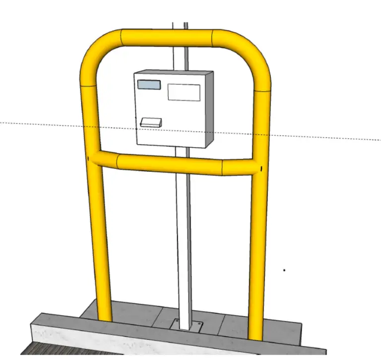 Portique de protection de borne de pesage